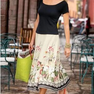 EUC Soft Surroundings Spring Meadow Midi Skirt in Cream
Size Medium